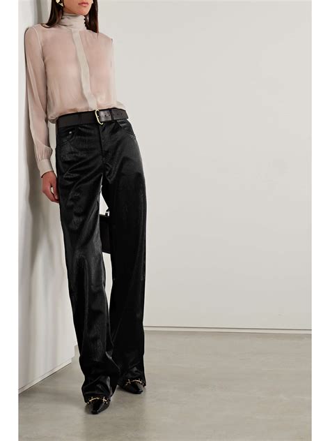 ysl faux leather pants|SAINT LAURENT Faux leather straight.